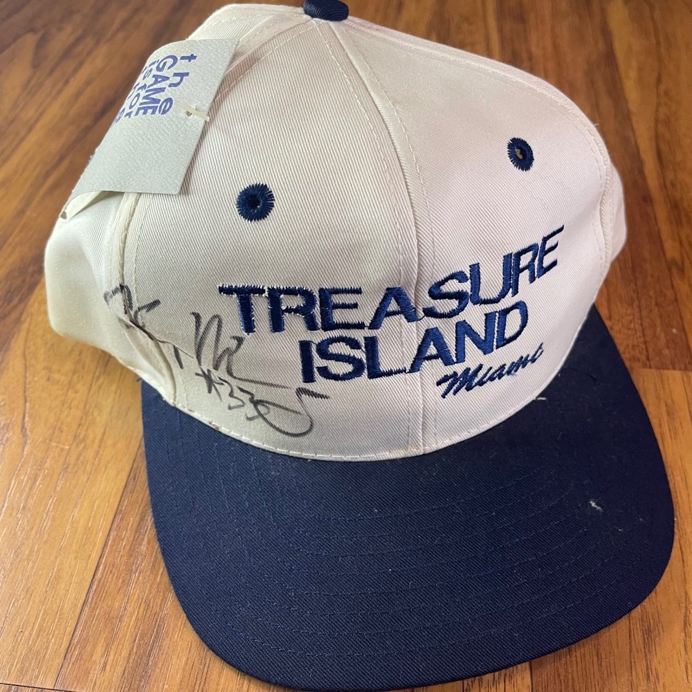 The Game Alonzo Mourning Signed Treasure Island Miami Hat Snapback NWT Vintage